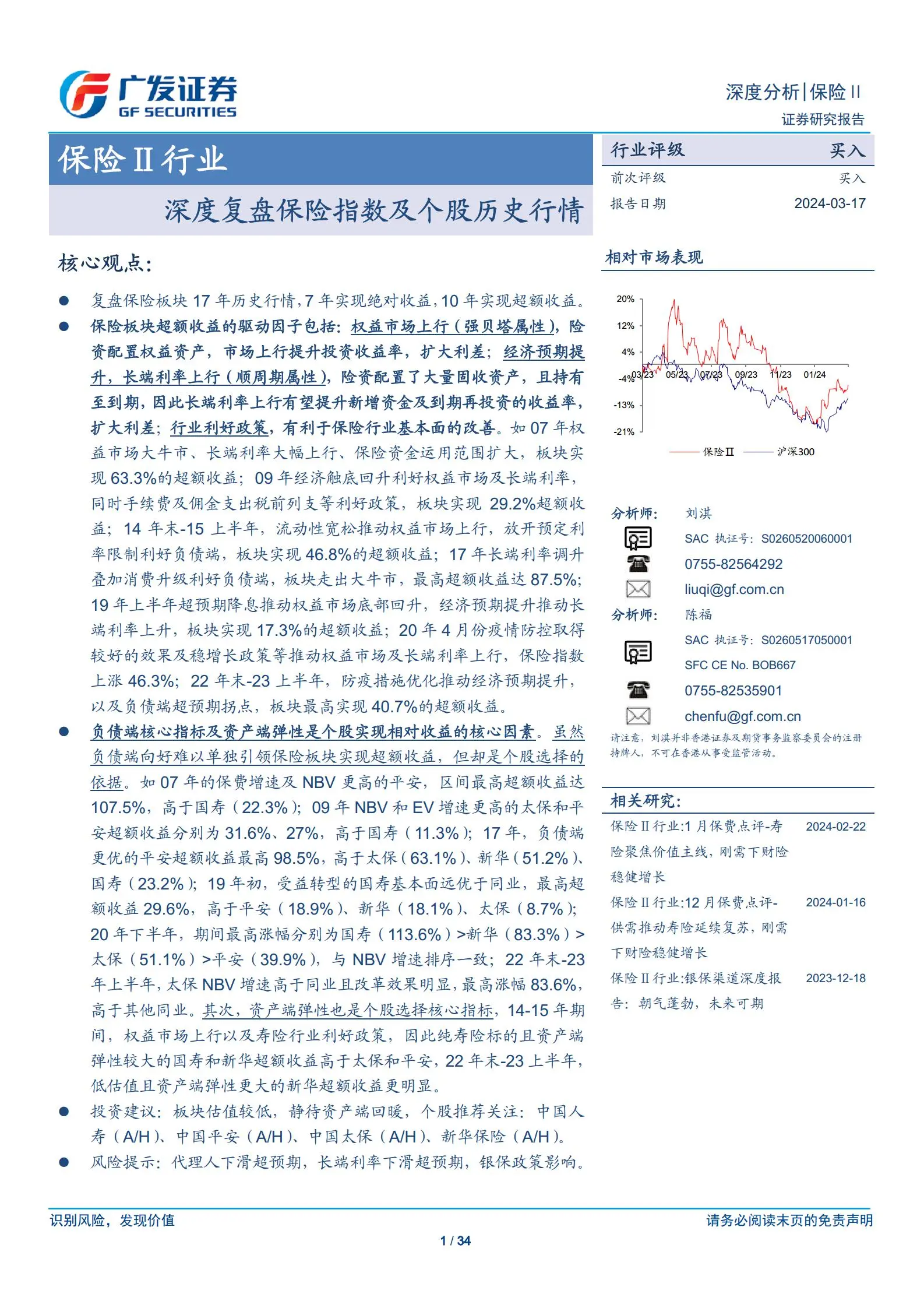 保险行业专题分析：深度复盘保险指数及个股历史行情.pdf第1页